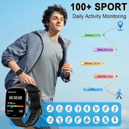 Smart Watch(Answer/Make Call), 1.91" Smartwatch for Men Women, 110+ Sport Modes, Heart Rate/Sleep/Spo2 Monitor, IP68 Waterproof, Pedometer, HD Touchscreen, Activity Tracker for Android IosSmart Watch(Answer/Make Call), 1.91" Smartwatch for Men Women, 110+ Sport Modes, Heart Rate/Sleep/Spo2 Monitor, IP68 Waterproof, Pedometer, HD Touchscreen, Activity Tracker for Android Ios
