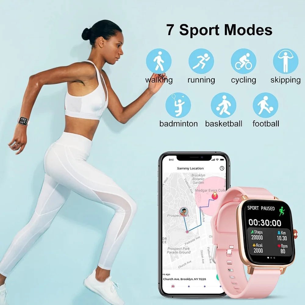 Smartwatch for Women, 1.69“ Smart Watch for Android/Iphone, Make/Receive Calls/Message Alerts/Ip67 Waterproof Outdoor Fitness Tracker Smartwatch (Gold/Pink)Smartwatch for Women, 1.69“ Smart Watch for Android/Iphone, Make/Receive Calls/Message Alerts/Ip67 Waterproof Outdoor Fitness Tracker Smartwatch (Gold/Pink)