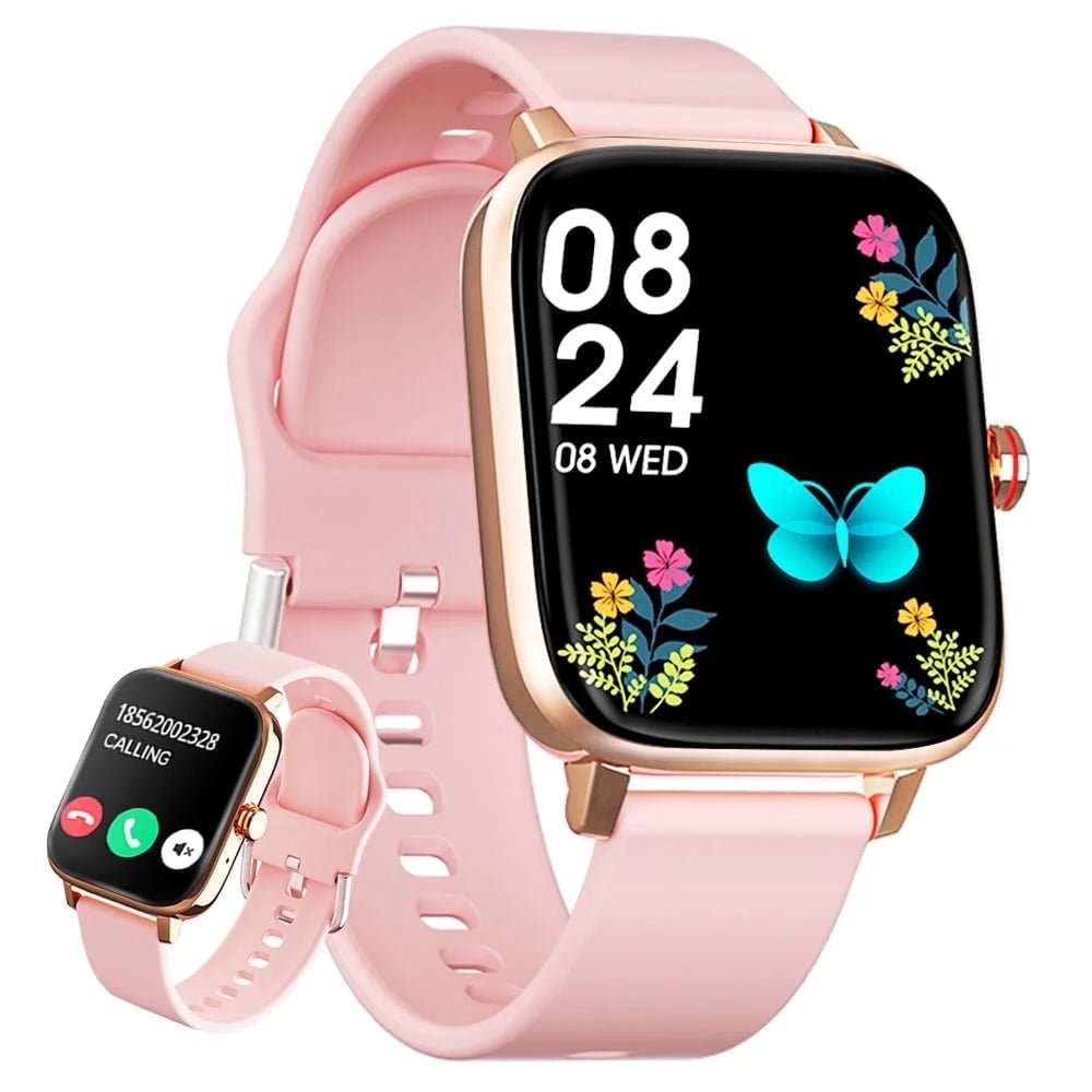Smartwatch for Women, 1.69“ Smart Watch for Android/Iphone, Make/Receive Calls/Message Alerts/Ip67 Waterproof Outdoor Fitness Tracker Smartwatch (Gold/Pink)Smartwatch for Women, 1.69“ Smart Watch for Android/Iphone, Make/Receive Calls/Message Alerts/Ip67 Waterproof Outdoor Fitness Tracker Smartwatch (Gold/Pink)