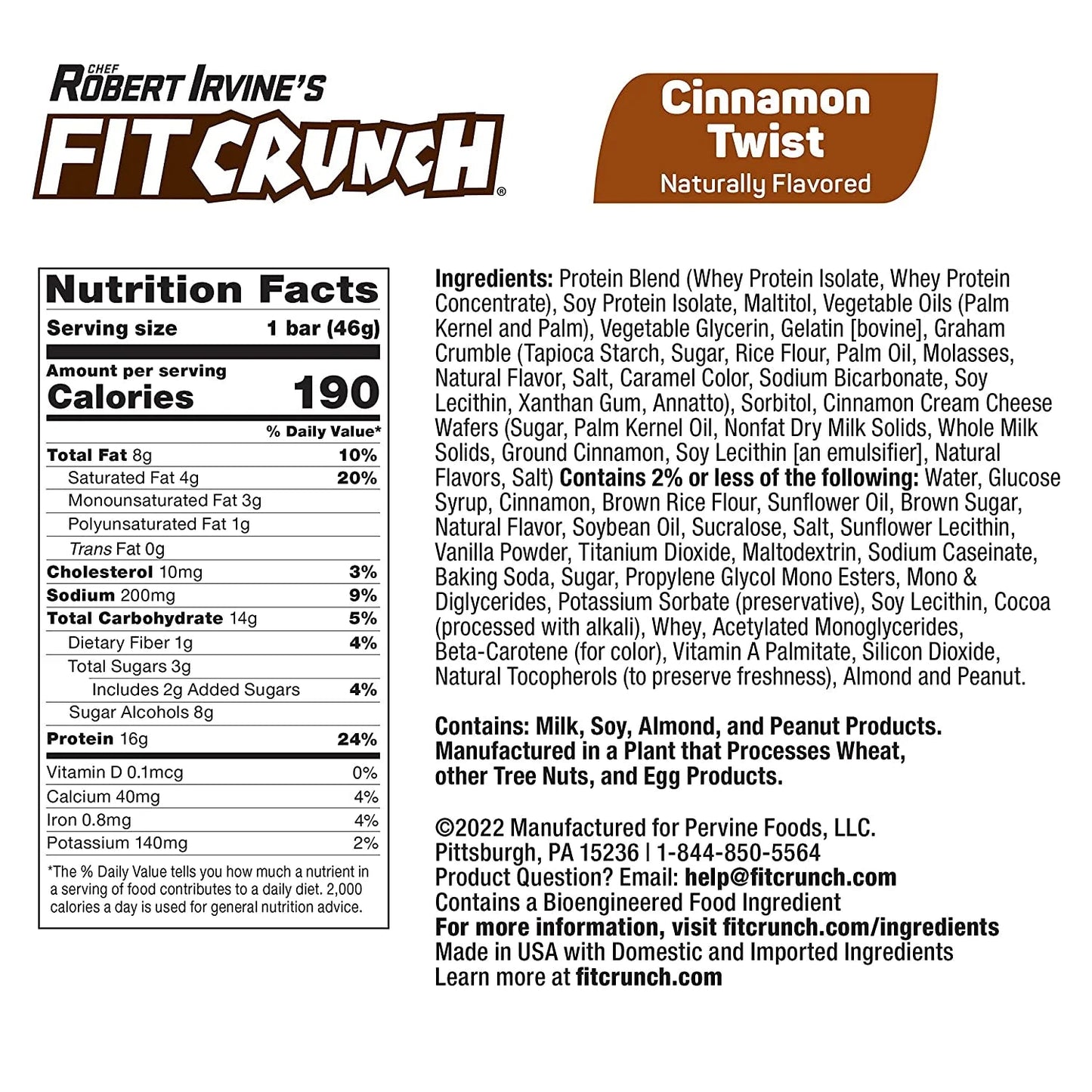 Snack Size Protein Bar, Cinnamon Twist, 16G Protein, 18 Ct.Snack Size Protein Bar, Cinnamon Twist, 16G Protein, 18 Ct.
