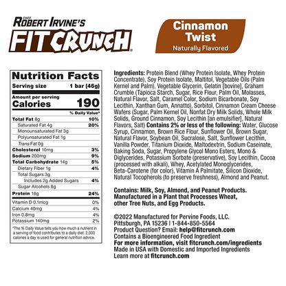 Snack Size Protein Bar, Cinnamon Twist, 16G Protein, 18 Ct.Snack Size Protein Bar, Cinnamon Twist, 16G Protein, 18 Ct.