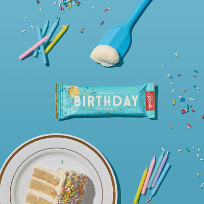 Snacks Birthday Cake Vegan Protein Bar, Soy & Gluten Free, Plant Based, Low Sugar, 15G Clean Protein, Natural Healthy Superfood Snack, Kosher Friendly, for Athletes & Active Lifestyles, 12 BarsSnacks Birthday Cake Vegan Protein Bar, Soy & Gluten Free, Plant Based, Low Sugar, 15G Clean Protein, Natural Healthy Superfood Snack, Kosher Friendly, for Athletes & Active Lifestyles, 12 Bars