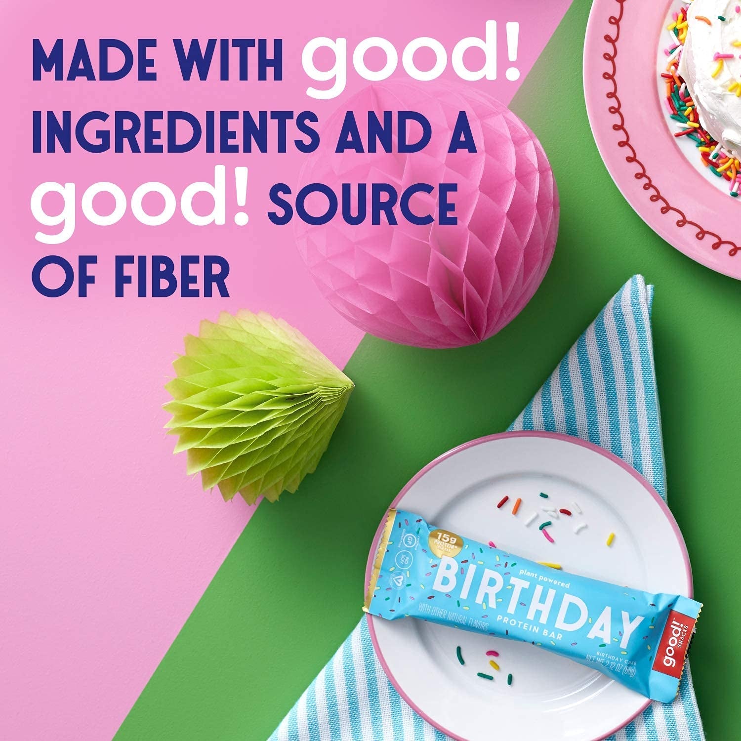 Snacks Birthday Cake Vegan Protein Bar, Soy & Gluten Free, Plant Based, Low Sugar, 15G Clean Protein, Natural Healthy Superfood Snack, Kosher Friendly, for Athletes & Active Lifestyles, 12 BarsSnacks Birthday Cake Vegan Protein Bar, Soy & Gluten Free, Plant Based, Low Sugar, 15G Clean Protein, Natural Healthy Superfood Snack, Kosher Friendly, for Athletes & Active Lifestyles, 12 Bars