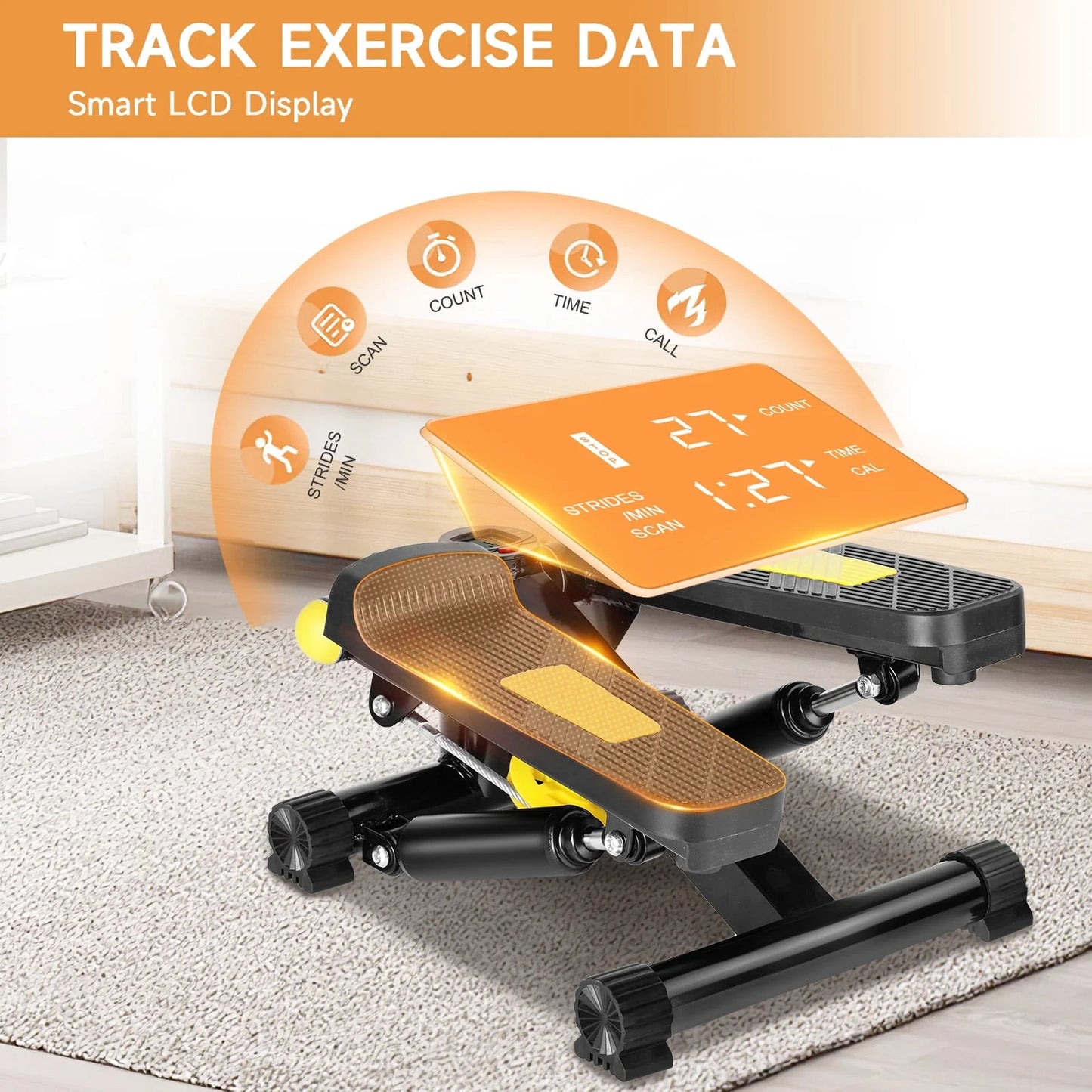 Stair Stepper for Exercises, Mini Stair Stepper , Digital Monitor, Adjustable Stride Height for Low - Impact Cardio Suitable for Full Body WorkoutStair Stepper for Exercises, Mini Stair Stepper , Digital Monitor, Adjustable Stride Height for Low - Impact Cardio Suitable for Full Body Workout