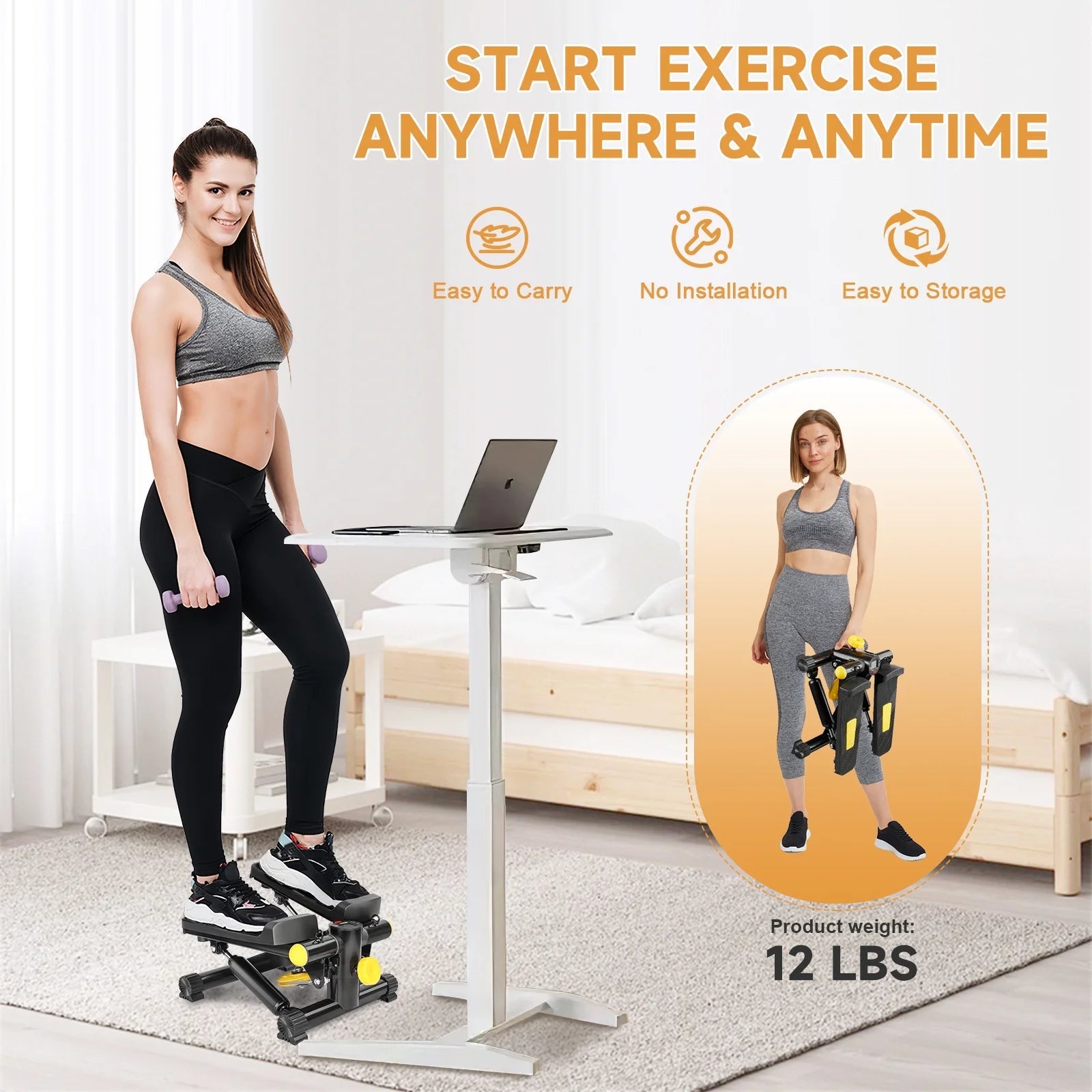 Stair Stepper for Exercises, Mini Stair Stepper , Digital Monitor, Adjustable Stride Height for Low - Impact Cardio Suitable for Full Body WorkoutStair Stepper for Exercises, Mini Stair Stepper , Digital Monitor, Adjustable Stride Height for Low - Impact Cardio Suitable for Full Body Workout