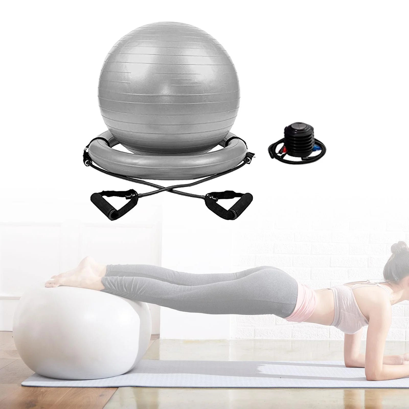 Yoga Ball Chair Kit PVC Heavy Duty Universal with Pump with Inflatable Base-Nature Fitness